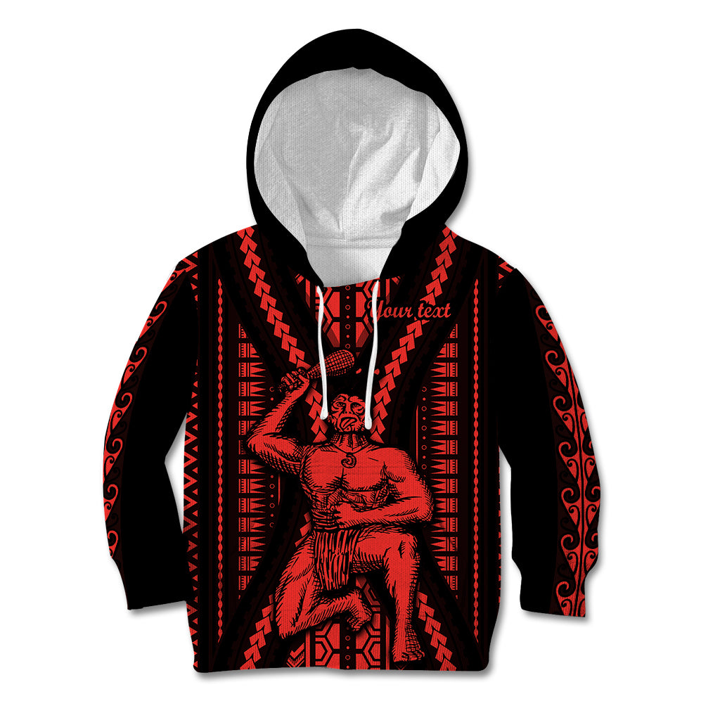 Custom Maori Fathers Day New Zealand Kid Hoodie Aroha Ahau Ki A Koe Papa - Red - Wonder Print Shop