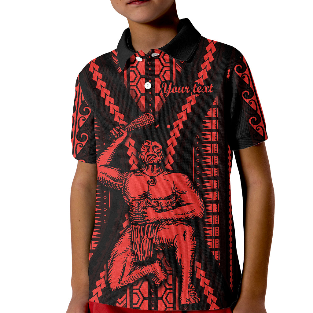 Custom Maori Fathers Day New Zealand Kid Polo Shirt Aroha Ahau Ki A Koe Papa - Red - Wonder Print Shop