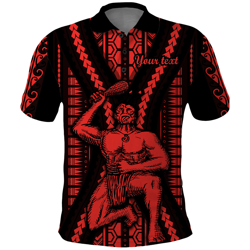 Custom Maori Fathers Day New Zealand Polo Shirt Aroha Ahau Ki A Koe Papa - Red - Wonder Print Shop