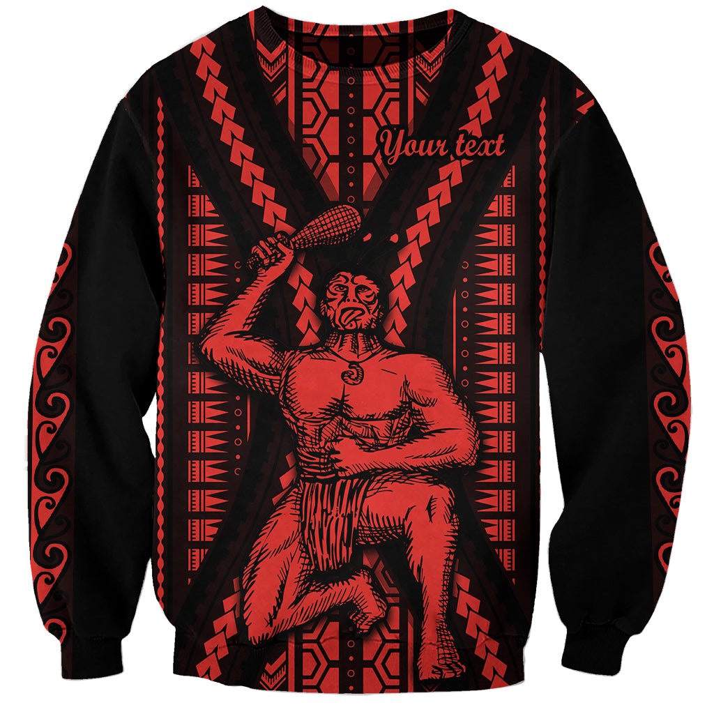 Custom Maori Fathers Day New Zealand Sweatshirt Aroha Ahau Ki A Koe Papa - Red - Wonder Print Shop