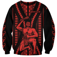 Custom Maori Fathers Day New Zealand Sweatshirt Aroha Ahau Ki A Koe Papa - Red - Wonder Print Shop