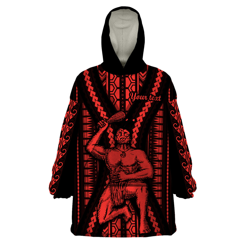 Custom Maori Fathers Day New Zealand Wearable Blanket Hoodie Aroha Ahau Ki A Koe Papa - Red - Wonder Print Shop