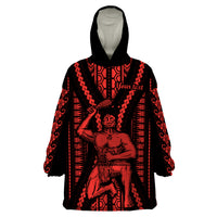 Custom Maori Fathers Day New Zealand Wearable Blanket Hoodie Aroha Ahau Ki A Koe Papa - Red - Wonder Print Shop