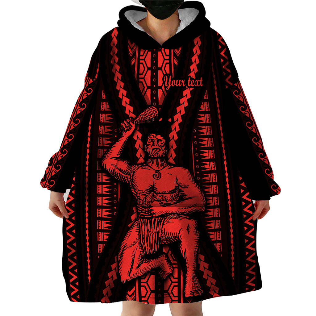 Custom Maori Fathers Day New Zealand Wearable Blanket Hoodie Aroha Ahau Ki A Koe Papa - Red - Wonder Print Shop