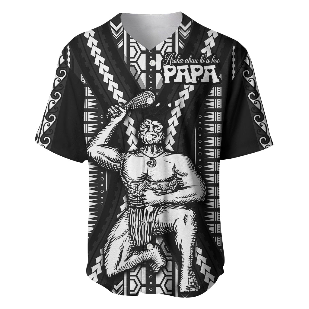 Maori Fathers Day New Zealand Baseball Jersey Aroha Ahau Ki A Koe Papa - Black LT9 - Wonder Print Shop