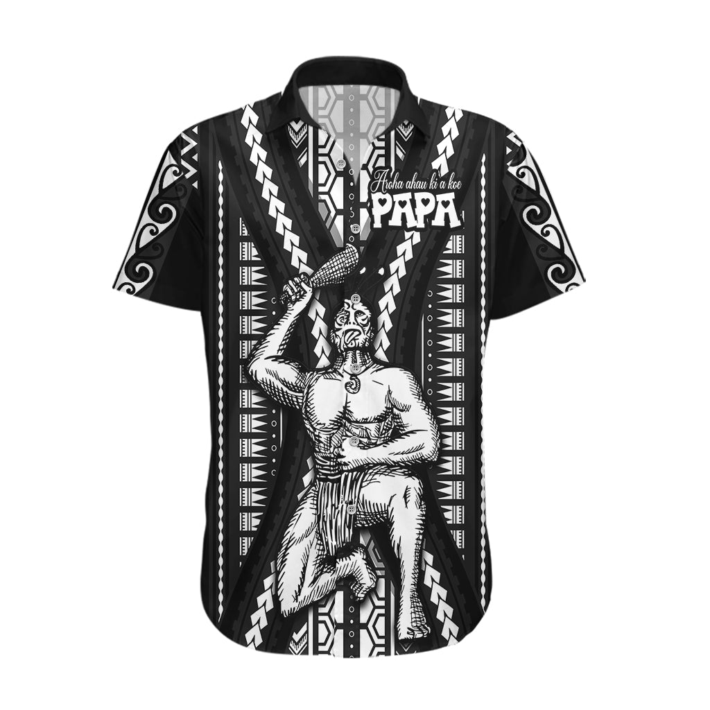 Maori Fathers Day New Zealand Hawaiian Shirt Aroha Ahau Ki A Koe Papa - Black - Wonder Print Shop