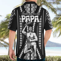 Maori Fathers Day New Zealand Hawaiian Shirt Aroha Ahau Ki A Koe Papa - Black - Wonder Print Shop