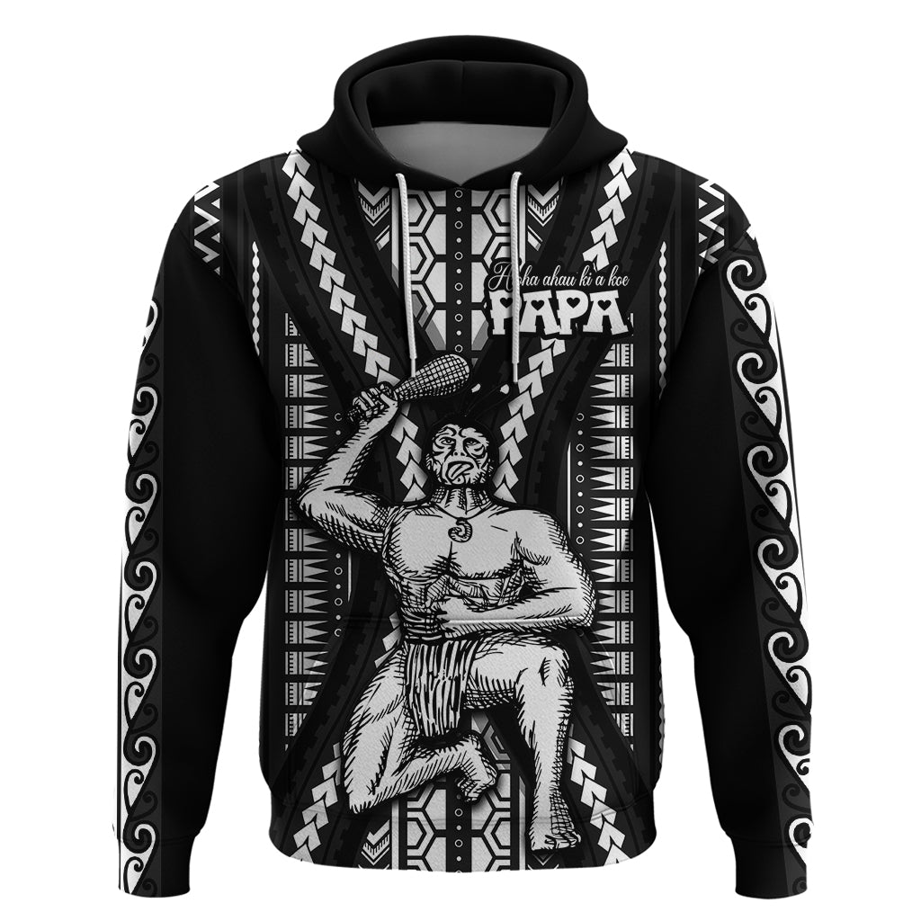 Maori Fathers Day New Zealand Hoodie Aroha Ahau Ki A Koe Papa - Black - Wonder Print Shop