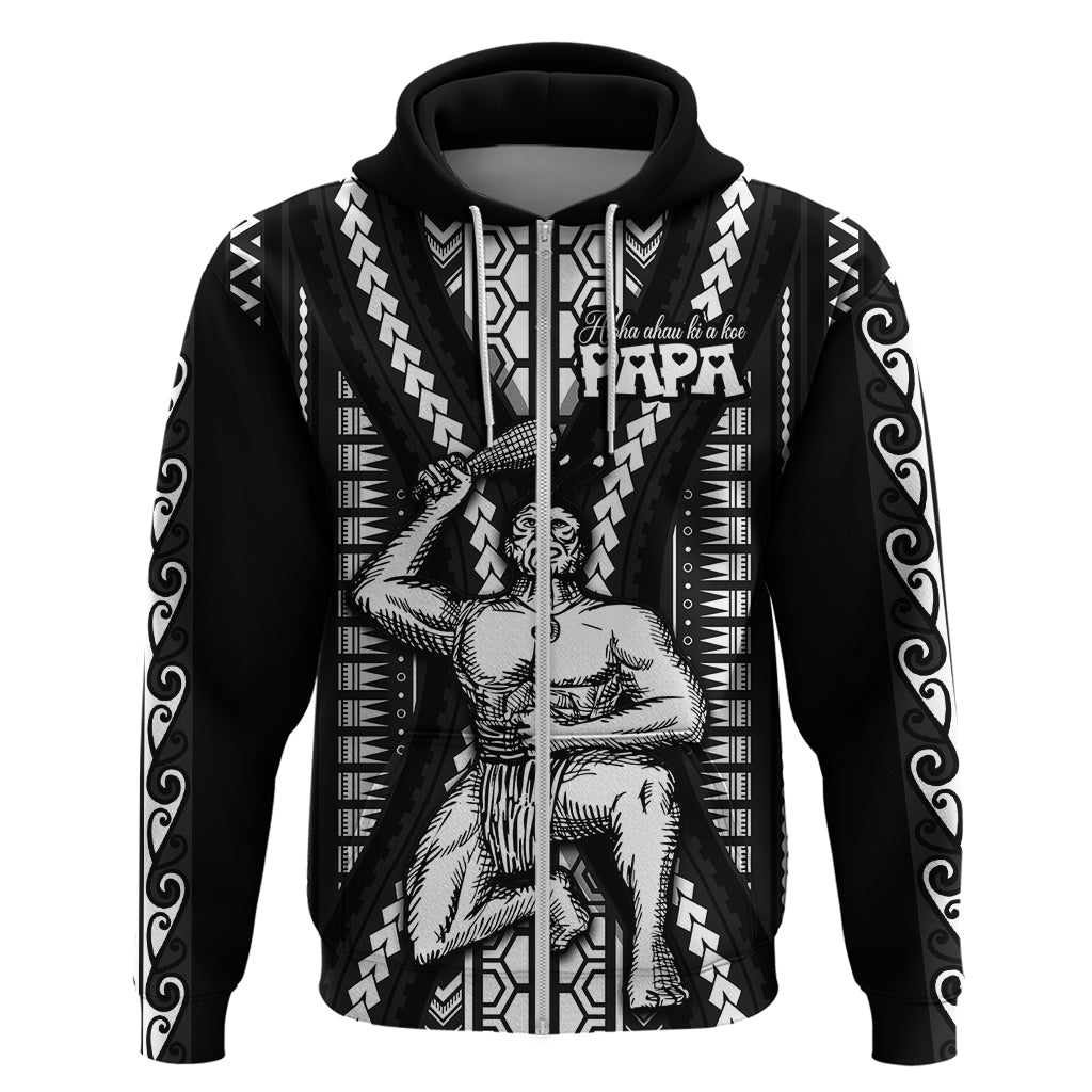 Maori Fathers Day New Zealand Hoodie Aroha Ahau Ki A Koe Papa - Black - Wonder Print Shop