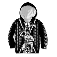Maori Fathers Day New Zealand Kid Hoodie Aroha Ahau Ki A Koe Papa - Black - Wonder Print Shop