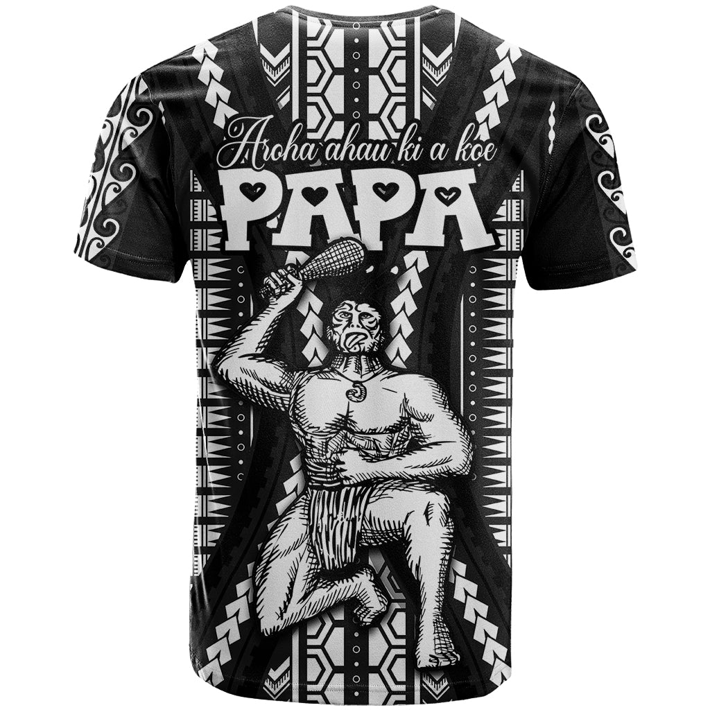 Maori Fathers Day New Zealand T Shirt Aroha Ahau Ki A Koe Papa - Black - Wonder Print Shop
