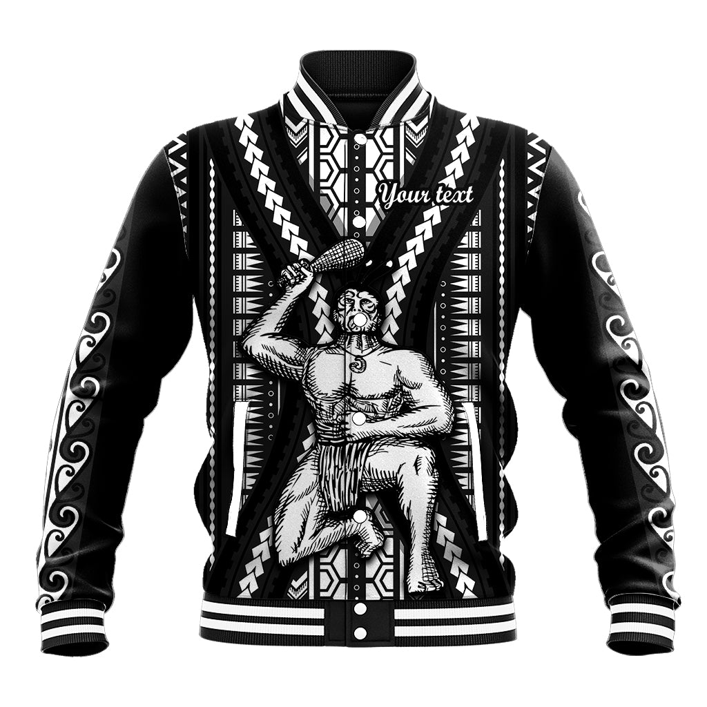 Custom Maori Fathers Day New Zealand Baseball Jacket Aroha Ahau Ki A Koe Papa - Black LT9 - Wonder Print Shop