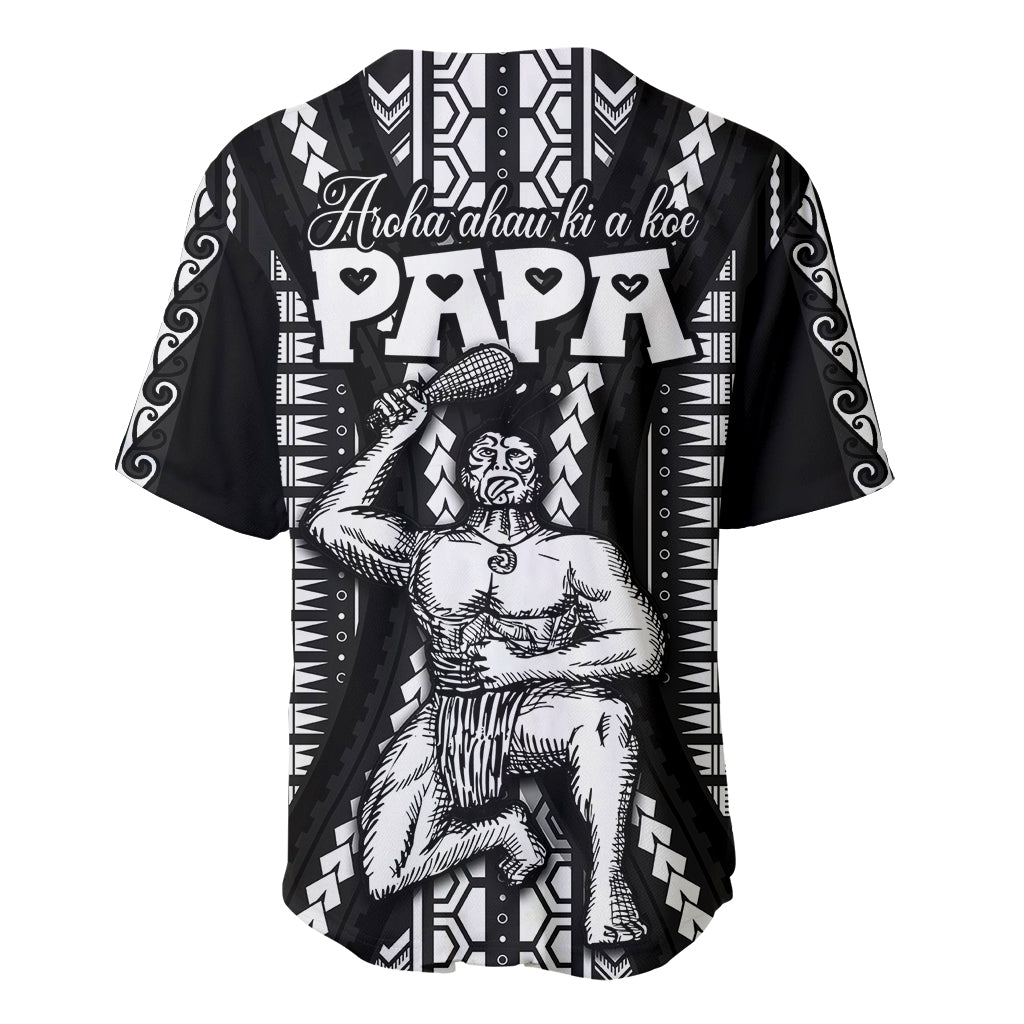 Custom Maori Fathers Day New Zealand Baseball Jersey Aroha Ahau Ki A Koe Papa - Black LT9 - Wonder Print Shop