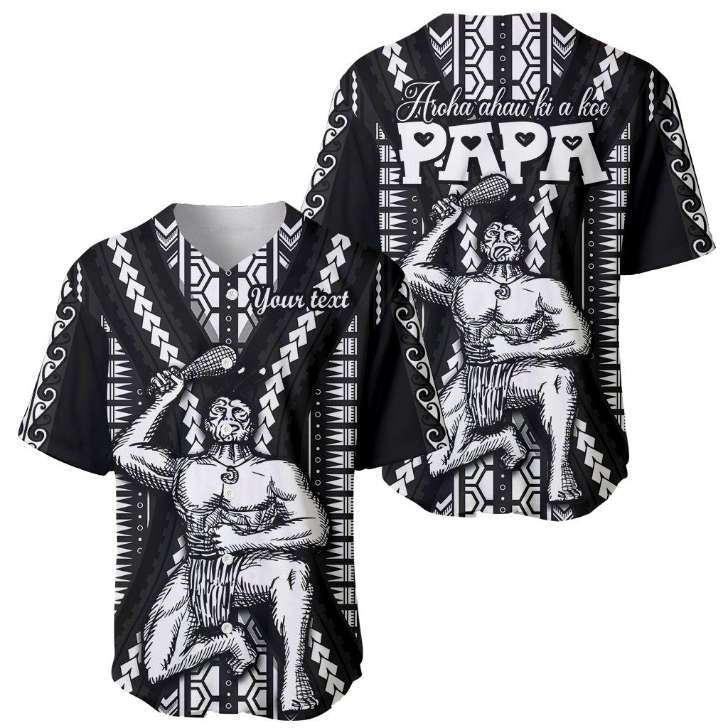 Custom Maori Fathers Day New Zealand Baseball Jersey Aroha Ahau Ki A Koe Papa - Black LT9 - Wonder Print Shop