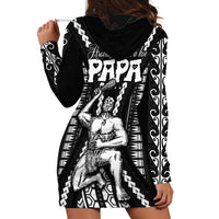 Custom Maori Fathers Day New Zealand Hoodie Dress Aroha Ahau Ki A Koe Papa - Black - Wonder Print Shop