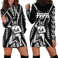 Custom Maori Fathers Day New Zealand Hoodie Dress Aroha Ahau Ki A Koe Papa - Black - Wonder Print Shop