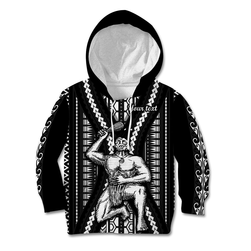 Custom Maori Fathers Day New Zealand Kid Hoodie Aroha Ahau Ki A Koe Papa - Black - Wonder Print Shop