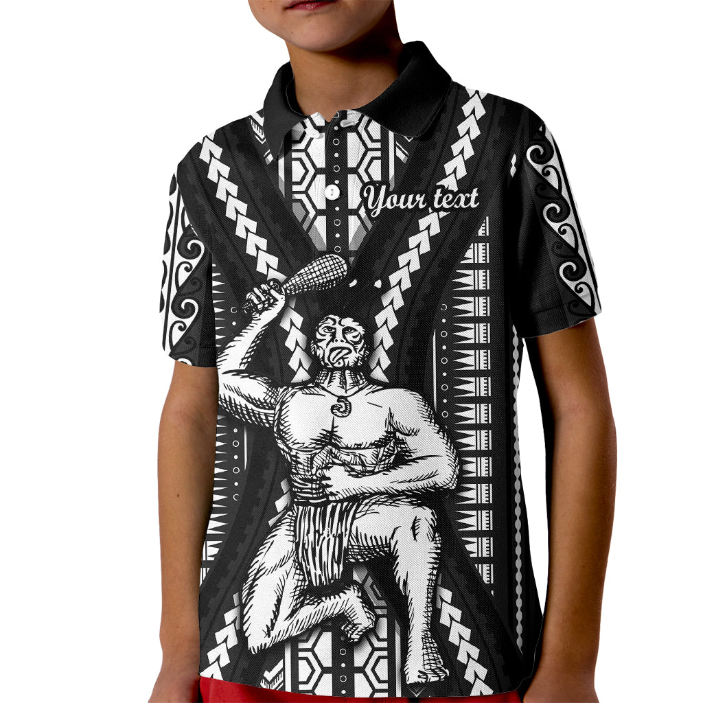 Custom Maori Fathers Day New Zealand Kid Polo Shirt Aroha Ahau Ki A Koe Papa - Black - Wonder Print Shop