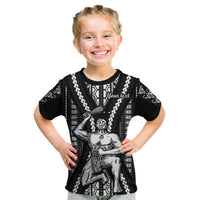 Custom Maori Fathers Day New Zealand Kid T Shirt Aroha Ahau Ki A Koe Papa - Black - Wonder Print Shop