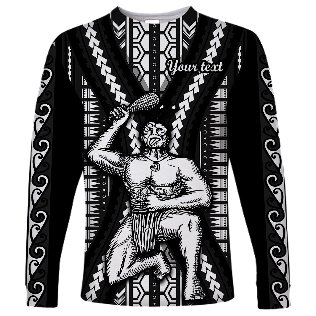 Custom Maori Fathers Day New Zealand Long Sleeve Shirt Aroha Ahau Ki A Koe Papa - Black - Wonder Print Shop