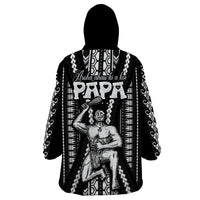 Custom Maori Fathers Day New Zealand Wearable Blanket Hoodie Aroha Ahau Ki A Koe Papa - Black - Wonder Print Shop