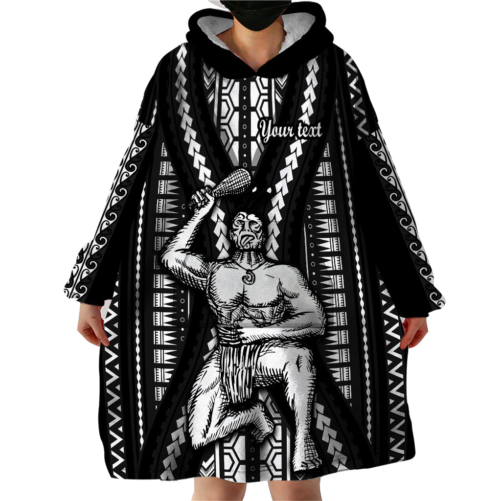 Custom Maori Fathers Day New Zealand Wearable Blanket Hoodie Aroha Ahau Ki A Koe Papa - Black - Wonder Print Shop