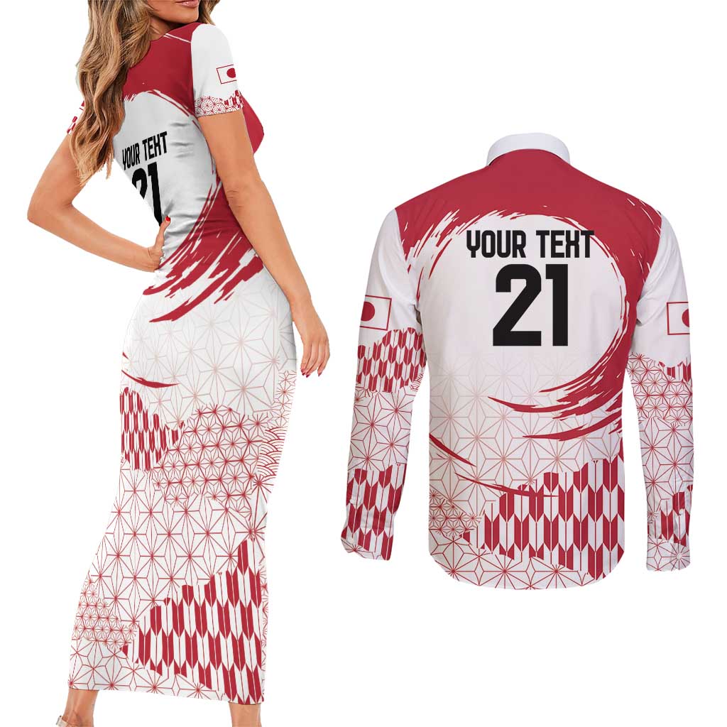 Custom Japan Sevens Couples Matching Short Sleeve Bodycon Dress and Long Sleeve Button Shirt Japanese Rising Sun with Hemp Leaf Pattern LT9 - Wonder Print Shop