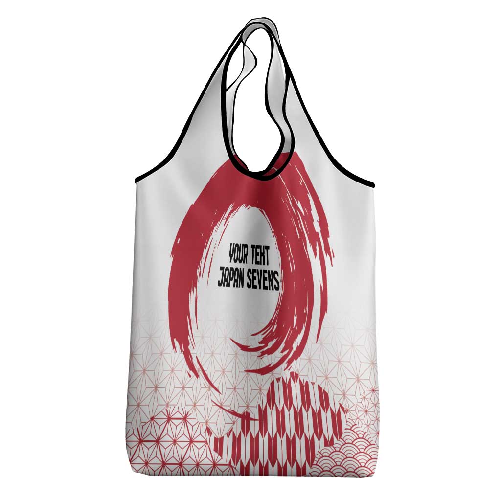 Custom Japan Sevens Grocery Bag Japanese Rising Sun with Hemp Leaf Pattern