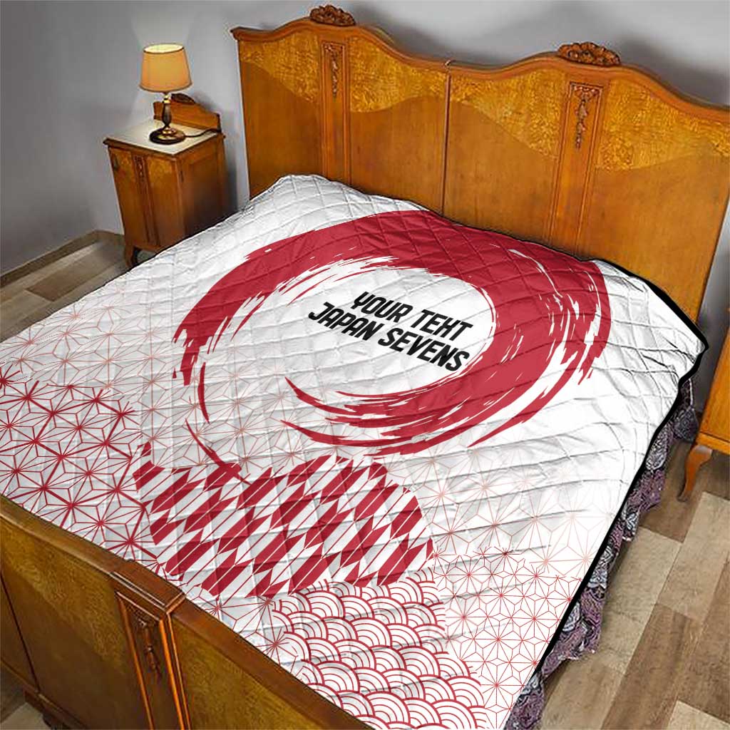 Custom Japan Sevens Quilt Japanese Rising Sun with Hemp Leaf Pattern - Wonder Print Shop