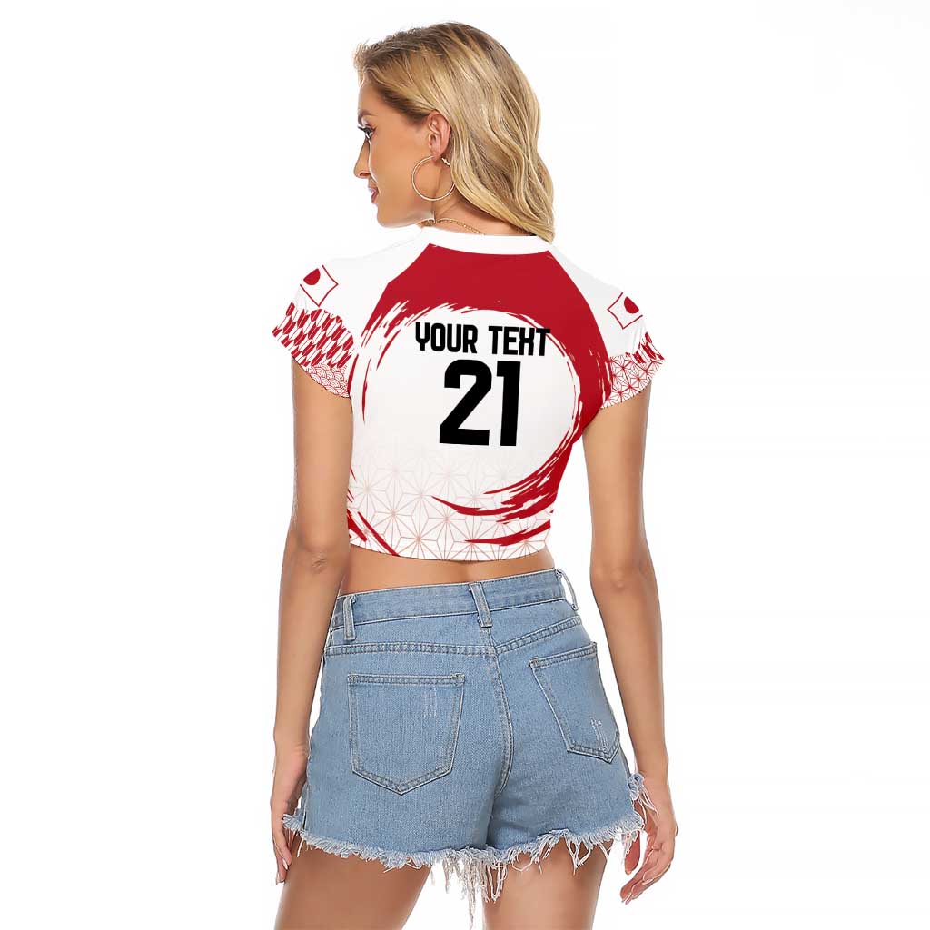 Custom Japan Sevens Raglan Cropped T Shirt Japanese Rising Sun with Hemp Leaf Pattern - Wonder Print Shop