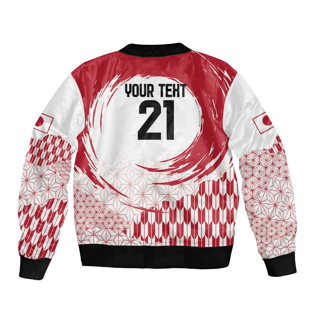 Custom Japan Sevens Sleeve Zip Bomber Jacket Japanese Rising Sun with Hemp Leaf Pattern - Wonder Print Shop
