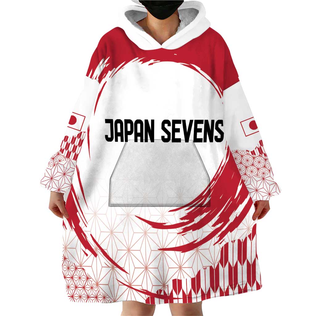 Custom Japan Sevens Wearable Blanket Hoodie Japanese Rising Sun with Hemp Leaf Pattern - Wonder Print Shop