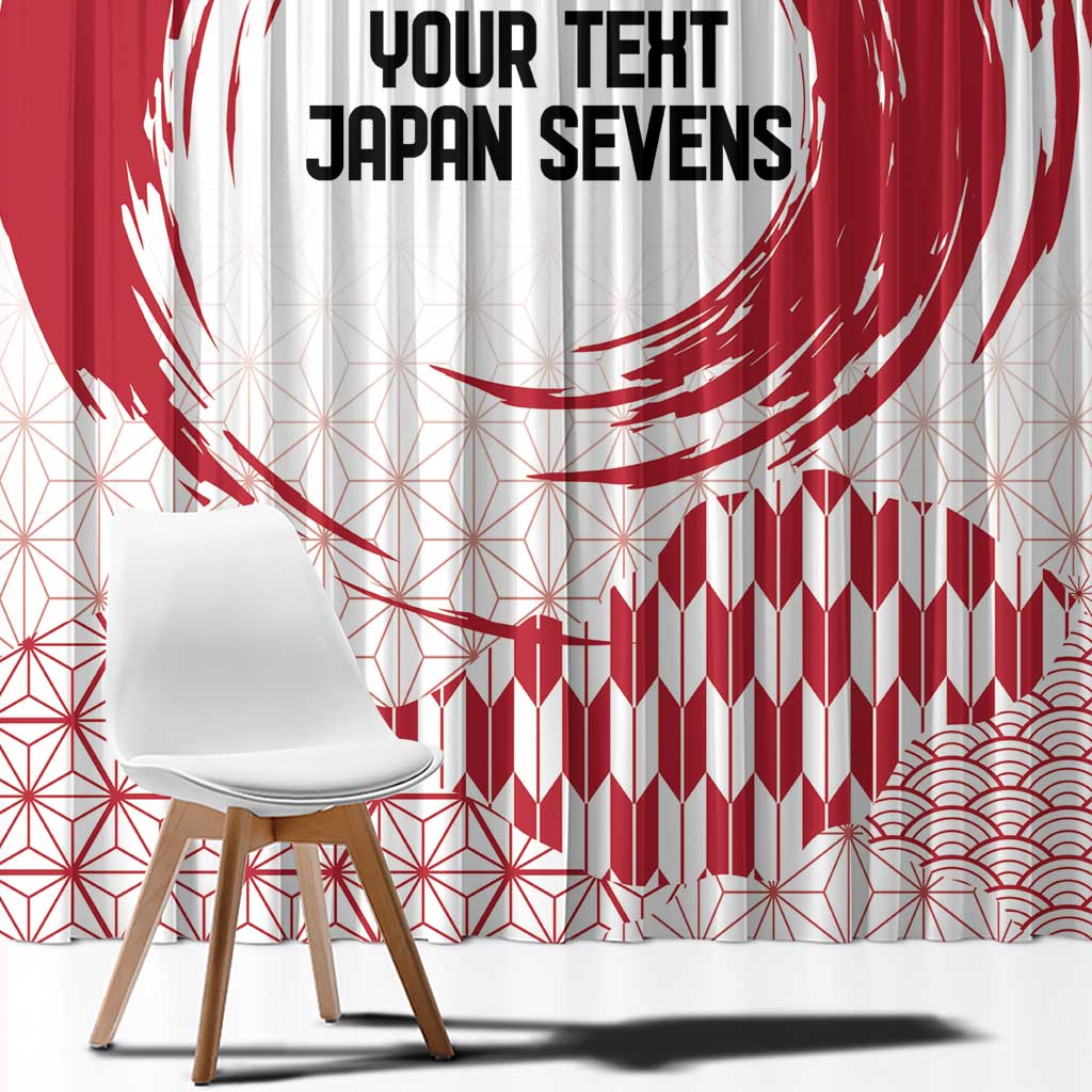 Custom Japan Sevens Window Curtain Japanese Rising Sun with Hemp Leaf Pattern - Wonder Print Shop