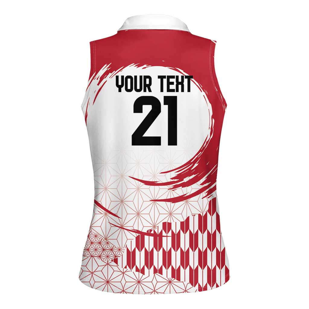 Custom Japan Sevens Women Sleeveless Polo Shirt Japanese Rising Sun with Hemp Leaf Pattern - Wonder Print Shop