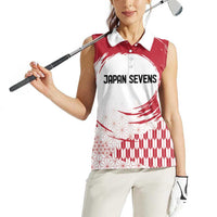 Custom Japan Sevens Women Sleeveless Polo Shirt Japanese Rising Sun with Hemp Leaf Pattern - Wonder Print Shop