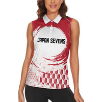 Custom Japan Sevens Women Sleeveless Polo Shirt Japanese Rising Sun with Hemp Leaf Pattern - Wonder Print Shop