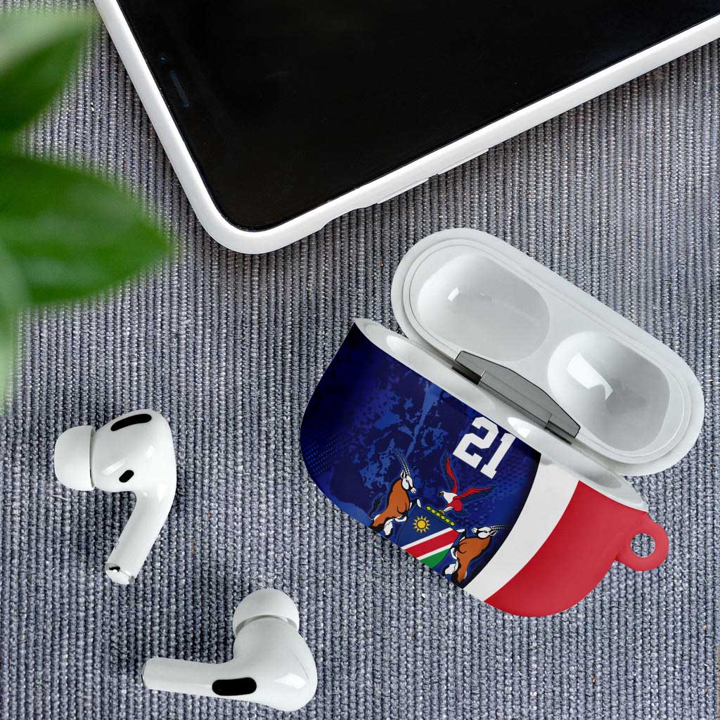 Namibia Cricket Custom AirPods Case Coat of arms Namibian Pattern - Wonder Print Shop
