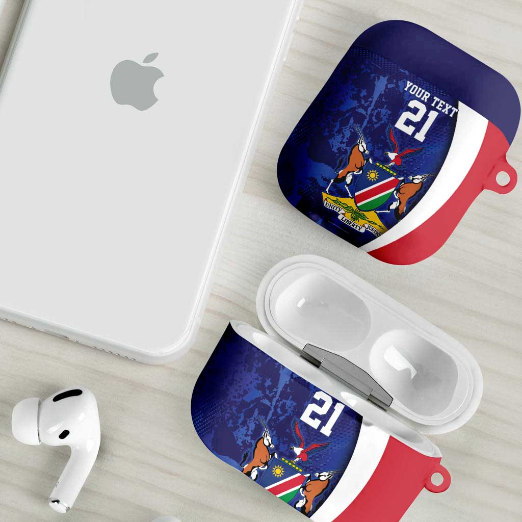 Namibia Cricket Custom AirPods Case Coat of arms Namibian Pattern - Wonder Print Shop