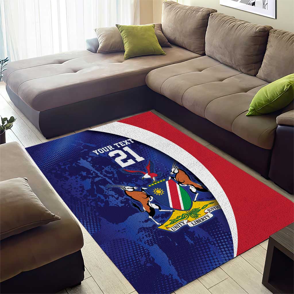Namibia Cricket Custom Area Rug Coat of arms Namibian Pattern - Wonder Print Shop