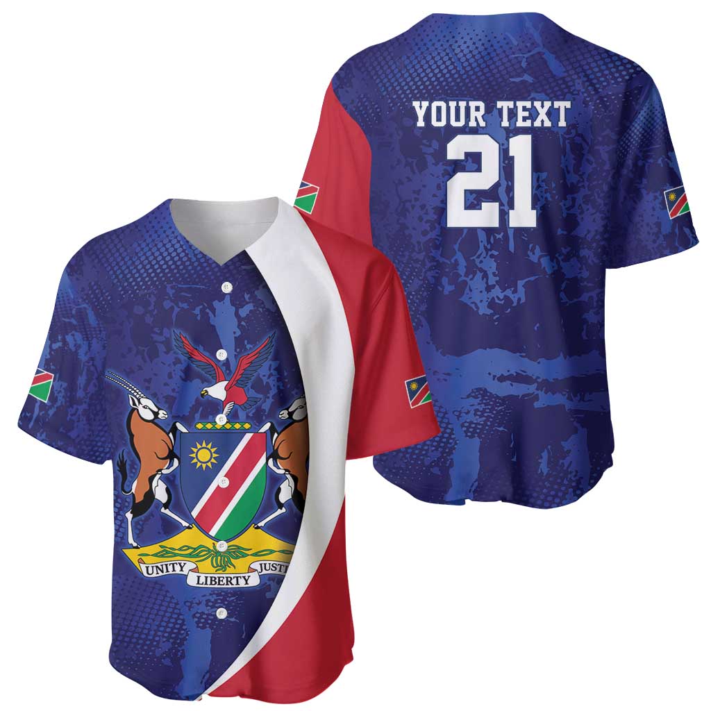 Namibia Cricket Custom Baseball Jersey Coat of arms Namibian Pattern - Wonder Print Shop