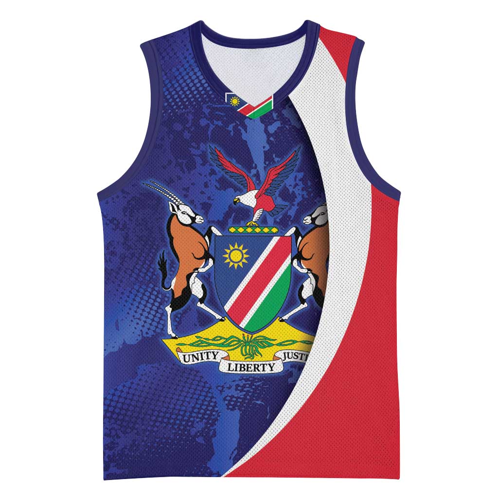 Namibia Cricket Custom Basketball Jersey Coat of arms Namibian Pattern - Wonder Print Shop