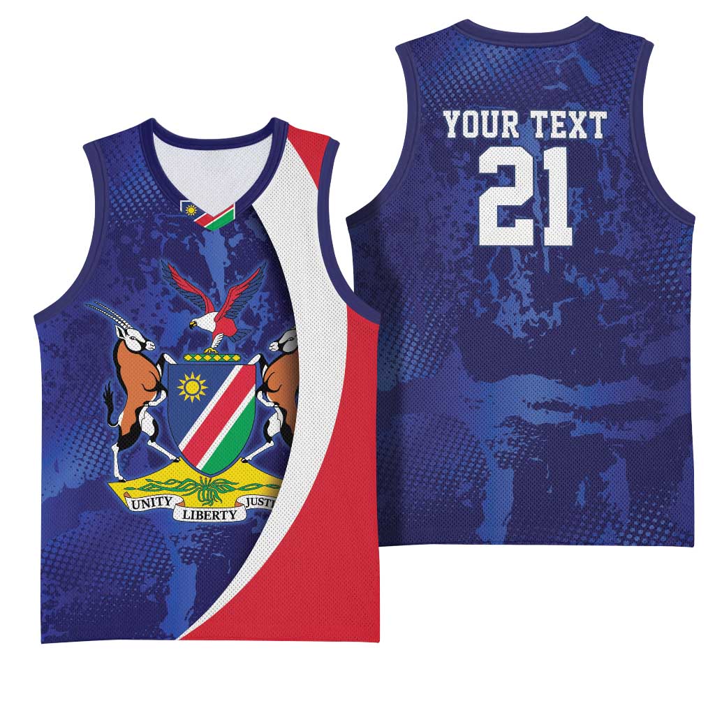 Namibia Cricket Custom Basketball Jersey Coat of arms Namibian Pattern - Wonder Print Shop