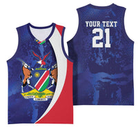 Namibia Cricket Custom Basketball Jersey Coat of arms Namibian Pattern - Wonder Print Shop
