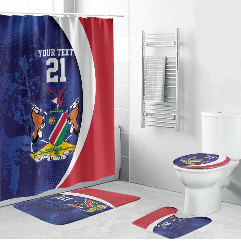 Namibia Cricket Custom Bathroom Set Coat of arms Namibian Pattern - Wonder Print Shop