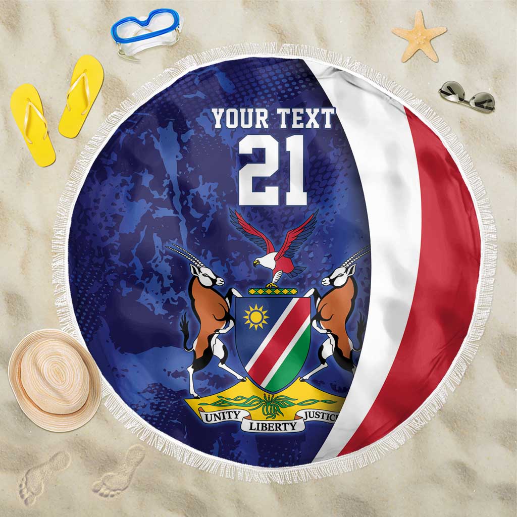 Namibia Cricket Custom Beach Blanket Coat of arms Namibian Pattern - Wonder Print Shop