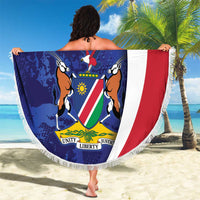 Namibia Cricket Custom Beach Blanket Coat of arms Namibian Pattern - Wonder Print Shop