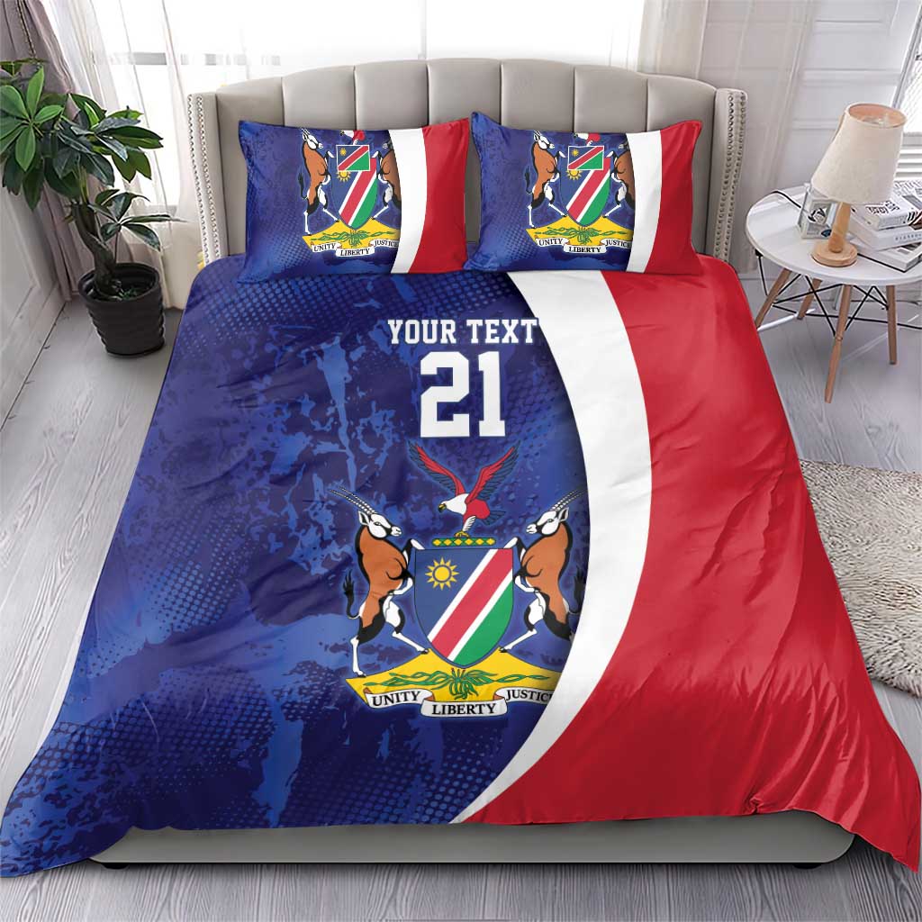 Namibia Cricket Custom Bedding Set Coat of arms Namibian Pattern - Wonder Print Shop