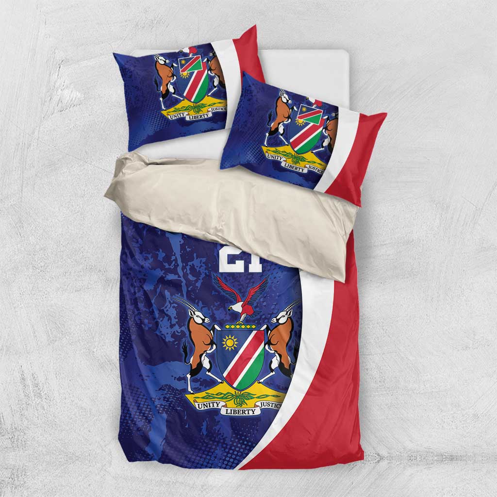 Namibia Cricket Custom Bedding Set Coat of arms Namibian Pattern - Wonder Print Shop