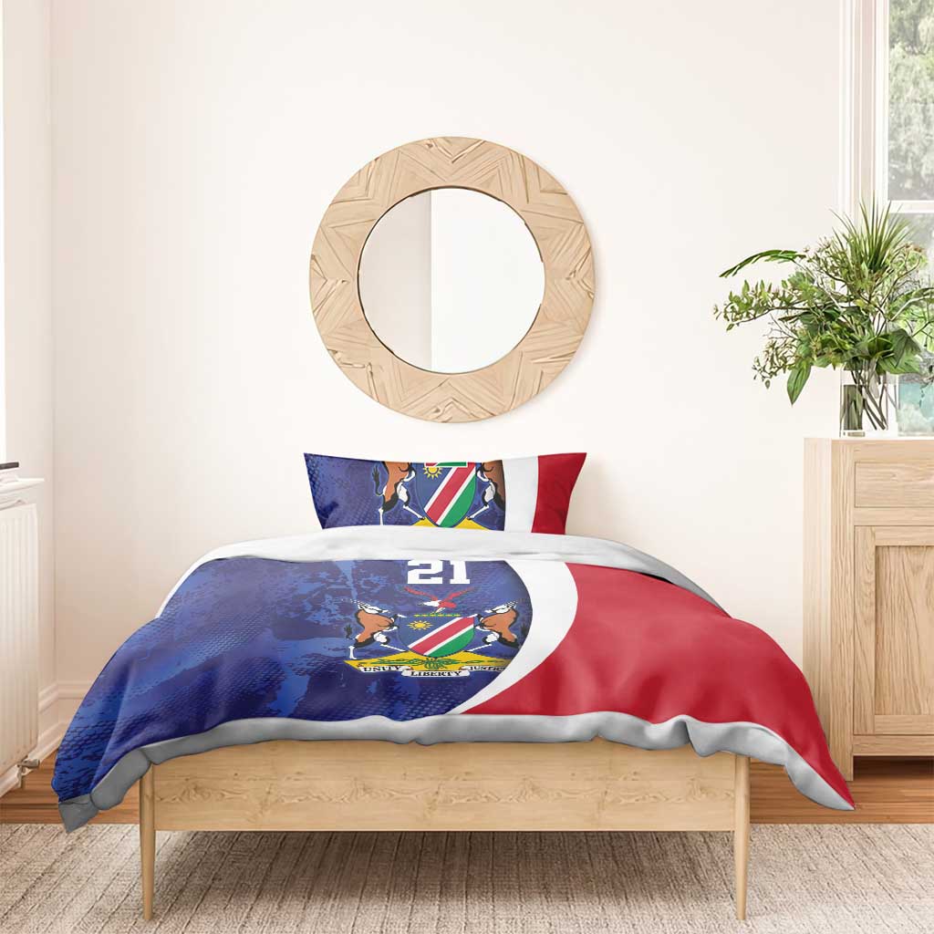 Namibia Cricket Custom Bedding Set Coat of arms Namibian Pattern - Wonder Print Shop