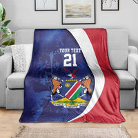 Namibia Cricket Custom Blanket Coat of arms Namibian Pattern - Wonder Print Shop